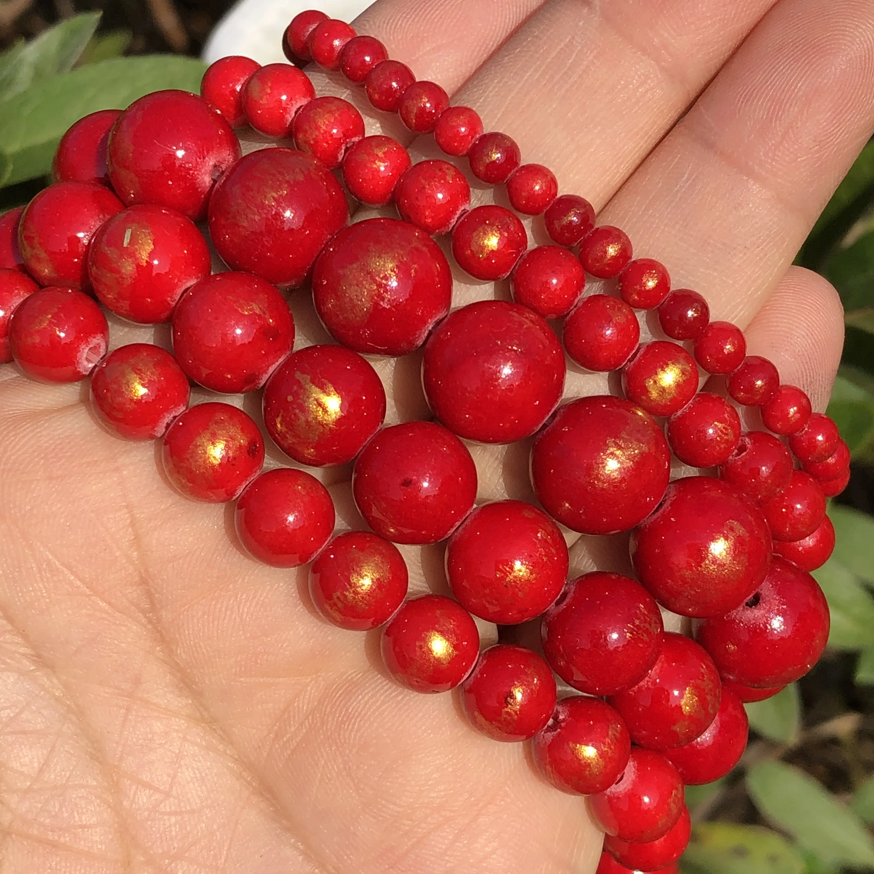 4/6/8/10/12mm Red Lapis Lazuli Jades Natural Round Loose Stone Beads