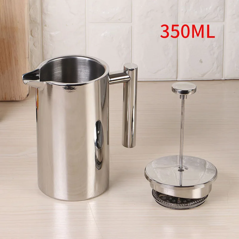 

350ML Press Stainless Steel Coffee Teas Filter Maker Plunger Pitcher Coffee Maker Cafetiere Insulated Coffee Tea Maker Pot