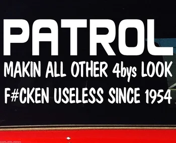 

For PATROL 4x4 ACCESSORIES STICKER FUNNY USELESS DECAL 4WD 14 COLORS FREE POST