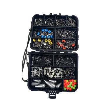 

177pcs Fishing Tackle Accessories Kit Set Sinker Slides Swivels Snaps Jig Hooks High Quality Practical And Durable