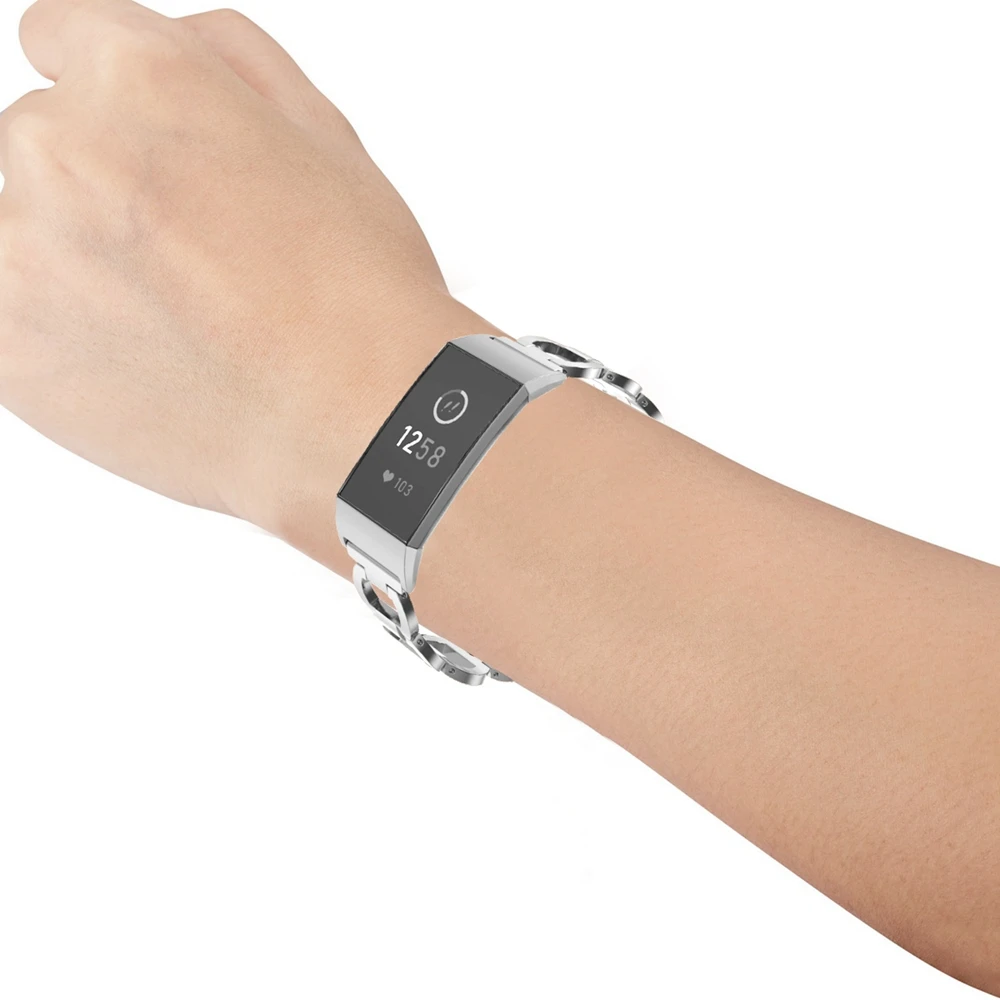 Новые браслеты для Fitbit Charge 3, металлический ремешок из нержавеющей стали, круглый современный браслет, браслет для женщин, девушек