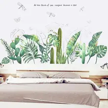 Художественная Наклейка на стену с листьями, аппликация, пальмовое дерево, Настенная пленка для гостиной, офиса, ванной, кухни, спальни, украшение для дома