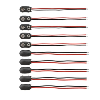 

PP3 MN1604 9V Battery Clips Connector I Type 15cm Wire Holder Clip Snap On Connector Cable Lead For Battery Storage Boxes