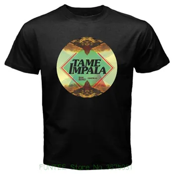 

Cool Short Sleeve Men T Shirt New Tame Impala Australian Rock Band Men's Black T-shirt Size S To 3xl
