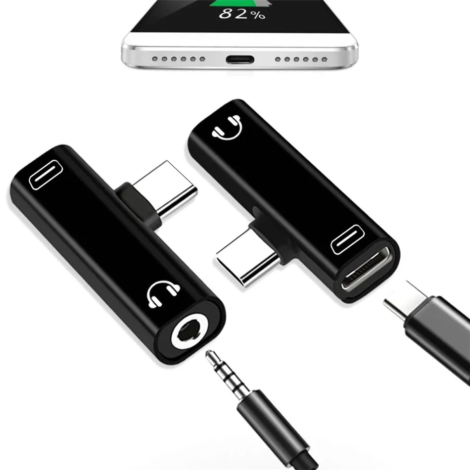 

2 in 1 Type C Audio Adapter USB Type-C To 3.5 mm Jack Headphone Cable Audio Charging Splitter Adapter For Xiaomi Mi 6 8
