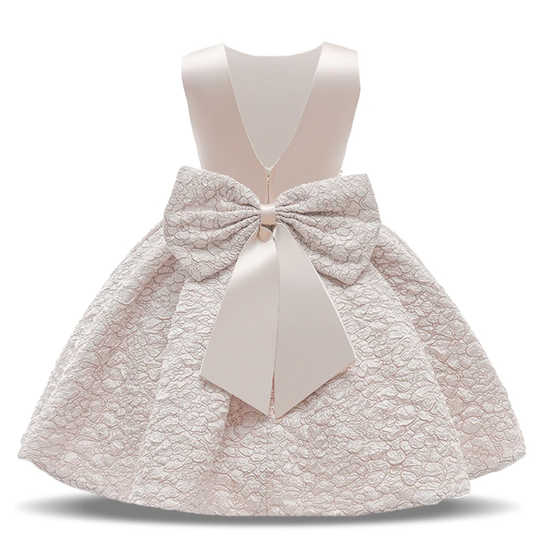 Kids Clothes Children Girls Princess Dress Beads Bow Baby Girls Christmas Party Dress Floral Ceremony Costume Ball Gown