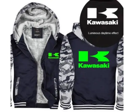 5 цветов,, зимняя Толстовка для мотогонок, свитер для Kawasaki, куртка для внедорожника, мужское повседневное пальто, пуловер, шерстяная куртка с подкладкой X - Цвет: 17