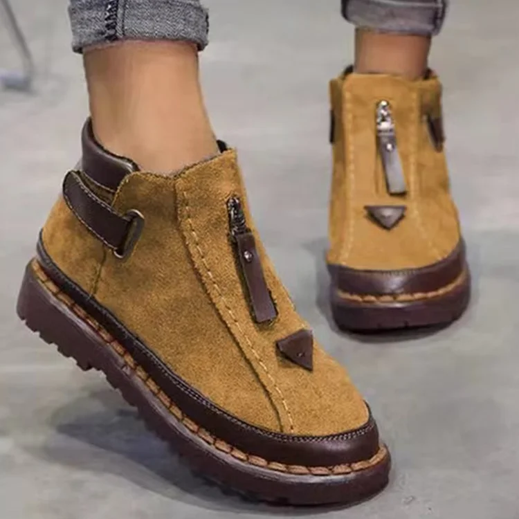 Botines antideslizantes para Mujer, zapatillas planas De felpa, informales, vulcanizadas, De novedad, Invierno|Botas hasta el tobillo| AliExpress