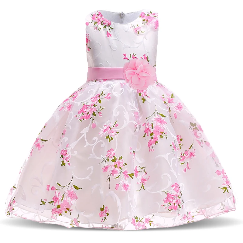 Summer Dress Costume Kids Evening Party Dresses For Girls Beading Princess Baby Girl Dress Frocks Wedding 5 10 Years