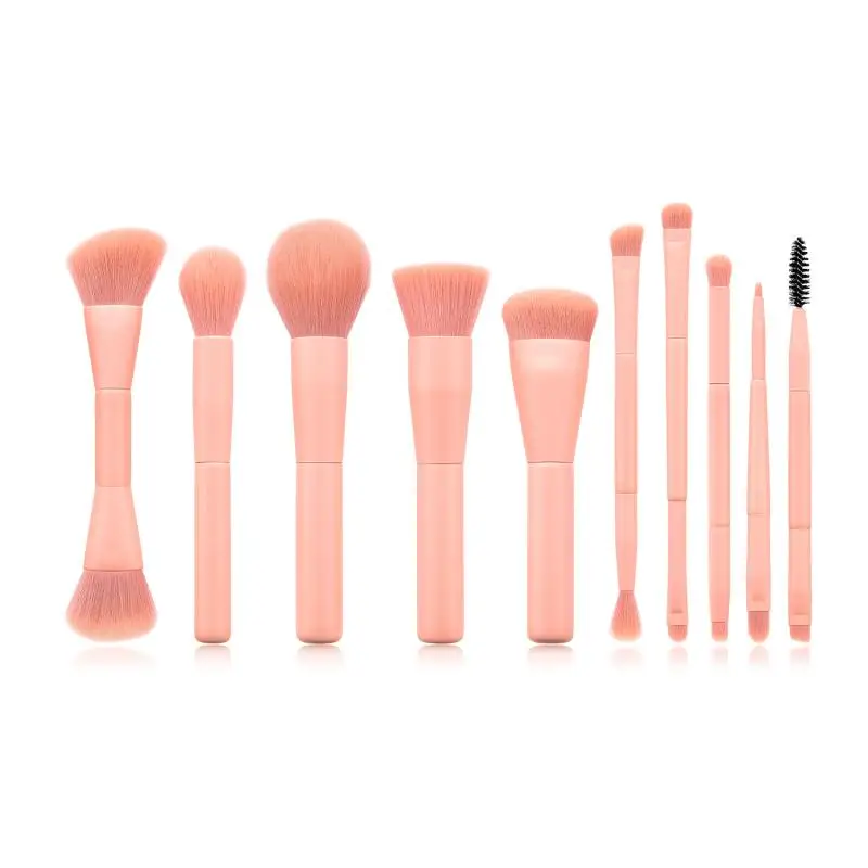 10 Pcs/set Foundation Makeup Brushes Wooden Handle Very Soft Hair Blush Powder Make Up Brush Face Beauty Cosmetic Tools