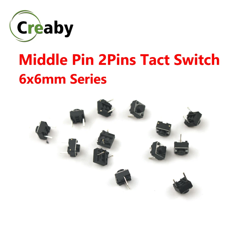 Tanio Środkowy Pin 2pins przełącznik dotykowy MomentaryTact Mini przycisk przełącznik