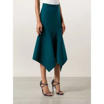 

Simple Green Tea Length Long Skirts Custom Made High Quality Prom Evening Party Ladies Long Skirts