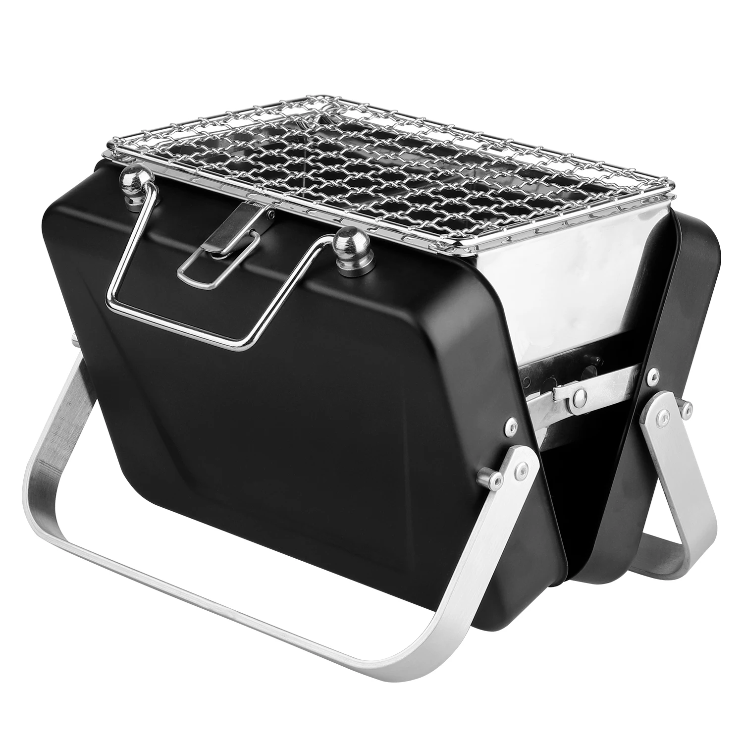 

Folding Barbecue Grill Portable Easy Carried Charcoal Grill Stainless Steel Outdoor Kitchenware Small Size Black Party BBQ Tools