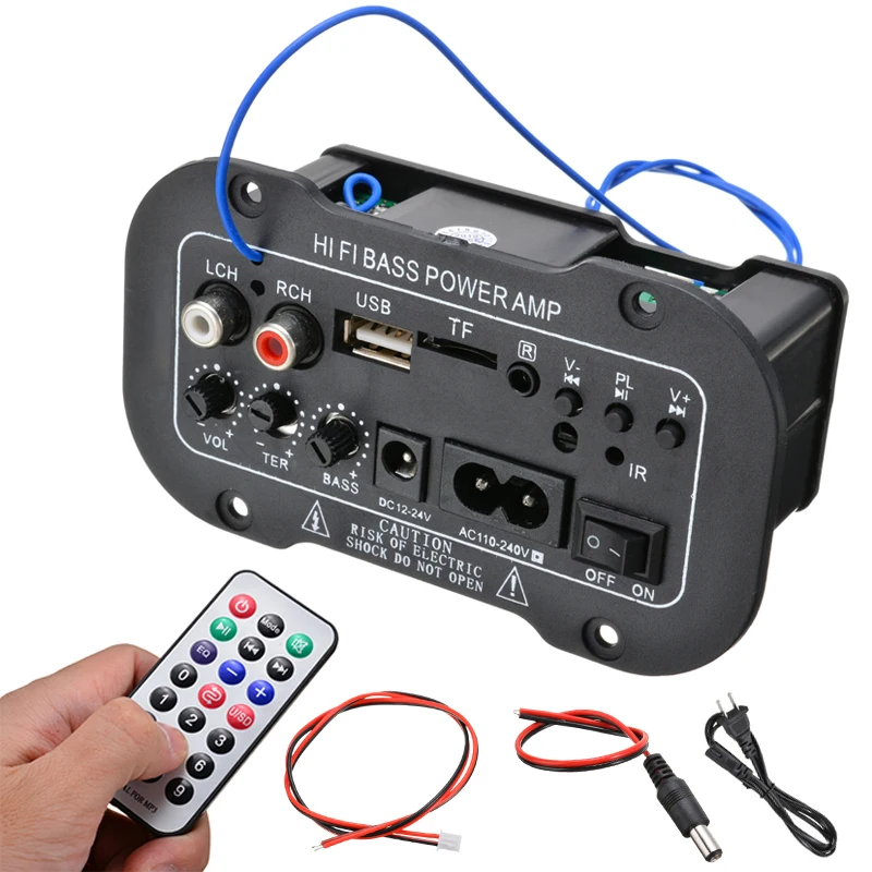 5 Inch 220V Car Bluetooth-compatible Amplifier HiFi Bass Power AMP Stereo Digital Amplifier+Remote for U DISK Card Reader TF