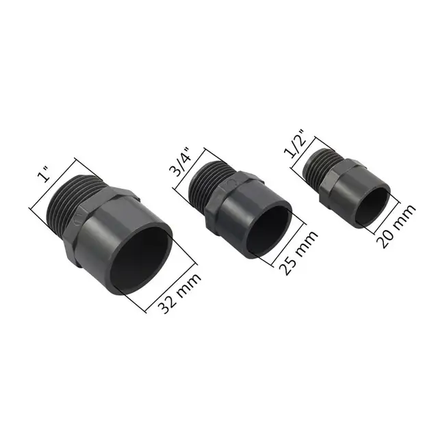1/2 "3/4" 1 "Férfi Szál 20/25/32 Mm -Es Vízcső Pvc Egyenes Csatlakozó Kerti Öntözőcső Csatlakozás Közös Tartály Adapter - Image 2