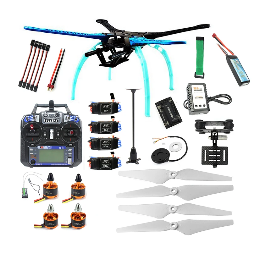 Full Set RC Drone Quadrocopter 4-axis Aircraft Kit 500mm Multi-Rotor Air Frame 6M GPS APM2.8 Flight Control Gimbal PTZ F08151-I