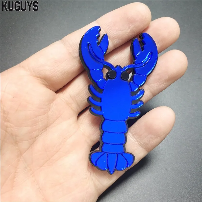 KUGUYS Hummer-Acryl-Broschen für Damen, Spiegelblau, Rot, Schmuck, neuartige Accessoires – Detail 18