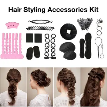 

Hair Styling DIY Tool Kit Hair Braiding Twist Curler Styling Set Hairpin Holding Hair Braiders Pull Hair Needle Ponytail Tool