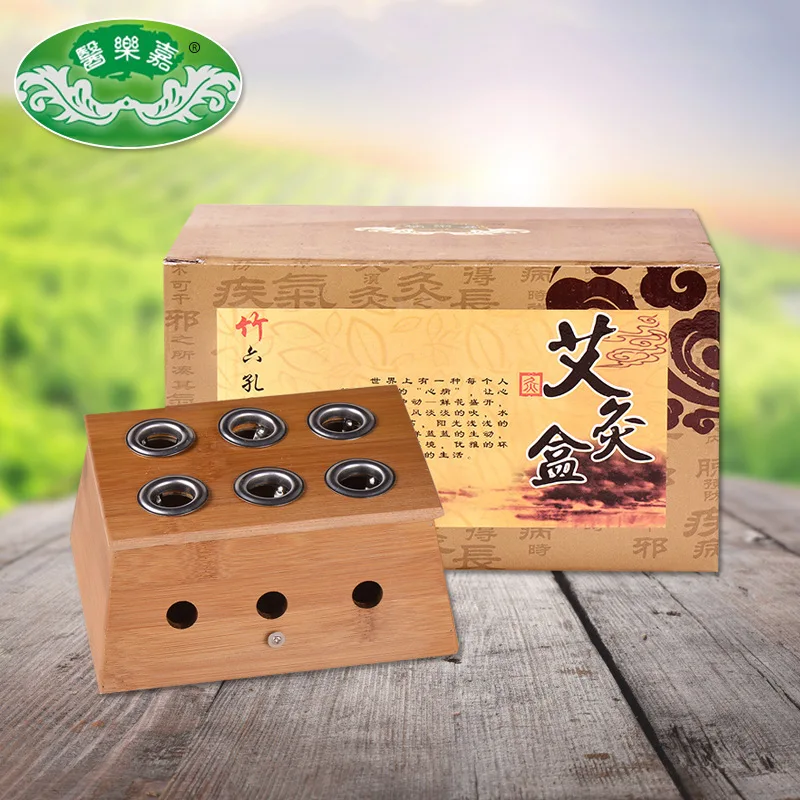 Горячая Распродажа Nanyang yi le glowa Moxibustion Bamboo шесть отверстий температурный ящик прогревающий прибор Nanyang превосходный Массажер для игнипунктуры