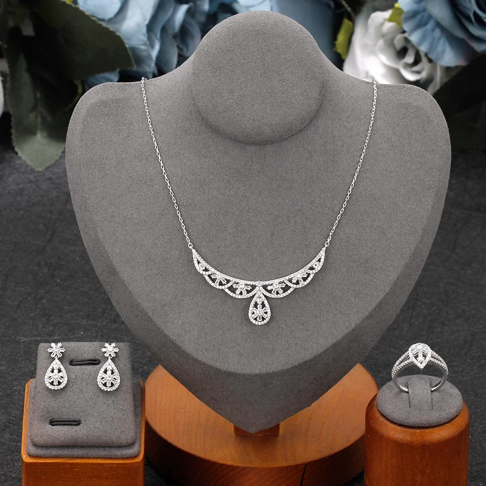 Elegant Charming Women Wedding Jewelry Set High Quality Cubic Zirconia