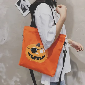 

Cute Women's Holloween Bucket Bags 2020 Winter Crossbody Messenger Shoulder Bag Female Canvas Shopping Handbag Lady Casual Tote
