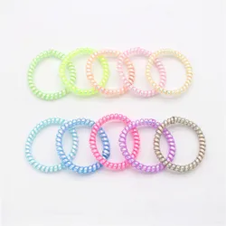 Colorful Spiral Hair Ties Set - Super Thin, No - Damage, Coiled Ponytail Holders (10 - Pack) (Bright)