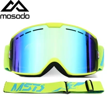 Mosodo, мужские и женские лыжные очки, двухслойные, анти-туман, УФ, большая Лыжная маска, очки для катания на лыжах, сноуборде, лыжные очки