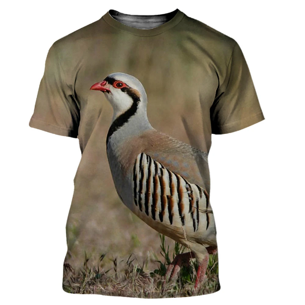 

Summer Casual Men's T-shirt Camouflage Hunting Animals Quail 3D T-Shirt Fashion Street Ladies Pullover Short Sleeve T-Shirt Jack