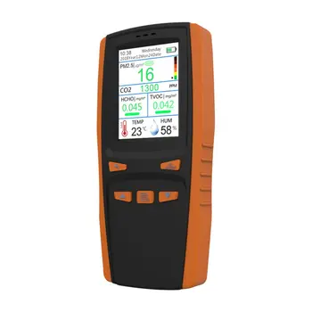 

PM2.5/CO2/TVOC/HCHO Tester AQI Air Quality Analysis Detector Temperature Humidity Monitor Home Smog Meter