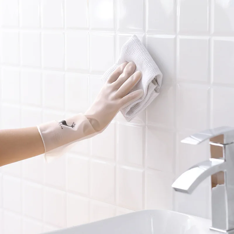 Кухонные водонепроницаемые перчатки для мытья посуды ПВХ экологически чистые перчатки для очистки безопасные Нескользящие прочные перчатки для чистки кухонные аксессуары