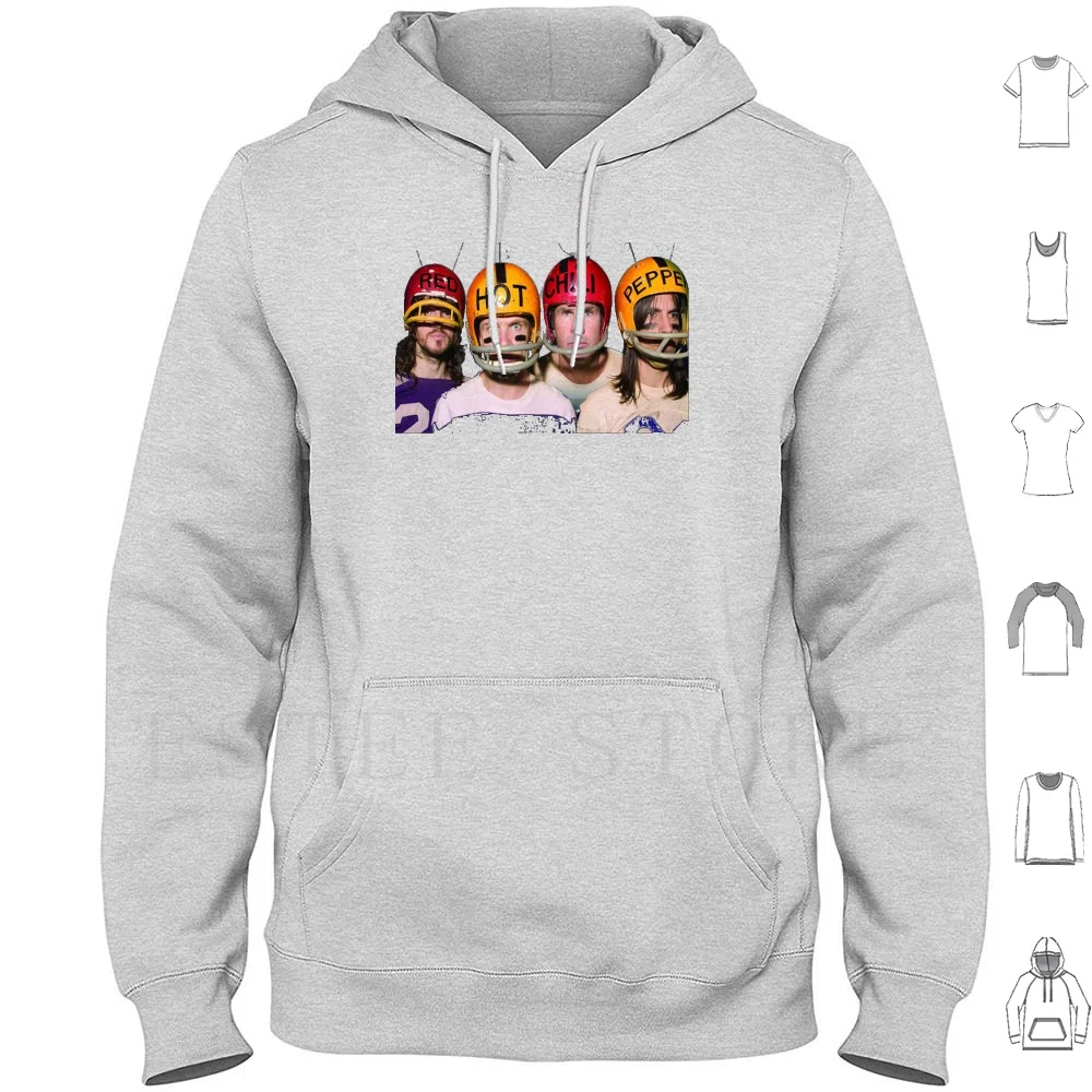 Felpa Con Cappuccio Da Football Americano Manica Lunga Peperoncino Fascia Fascia Peperoncino Hot Metal Red Tour Logo Peperoncino