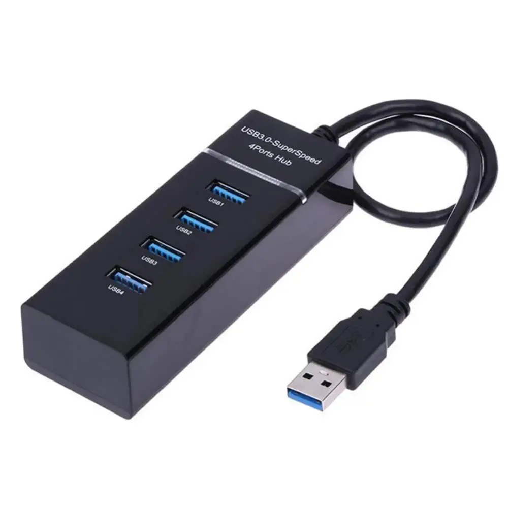 Черный Usb-концентратор 3,0 4 порта Micro USB 3,0 концентратор Разветвитель USB концентратор Высокоскоростной USB разветвитель концентратор для ПК Компьютерные аксессуары - Цвет: Черный