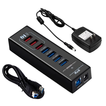 

HOT-STW USB3.0 Hub, with 12V US-Standard Power Adapter, Fast Charging Extender 7-Port USB Splitter(US Plug)
