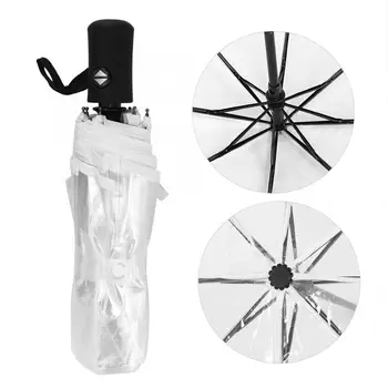 

Transparent Automatic Three Folds Folding Rain Umbrella Portable Outdoor Windproof Foldable Umbrella
