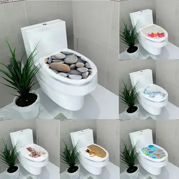 

1Pcs Multi-style Bathroom Stickers On The Toilet stickers Home Decor Waterproof Painting Wall Decal