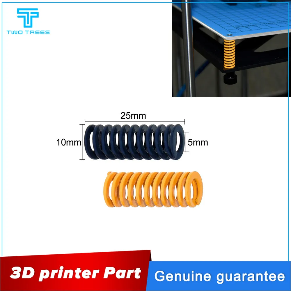 10 шт., детали 3d принтера, пружина для подогрева кровати MK3, CR-10, Горячая кровать, импортная длина 25 мм, диаметр 10 мм, ID 5 мм, для 3D-принтера