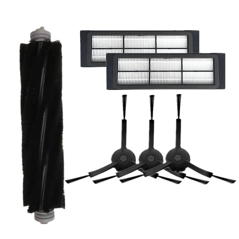 

for XIAOMI Xiaowa Black 6Pcs/Set Main Brush Side Brushes HEPA Filter Side Brush Replacements for Vacuum Cleaner Parts