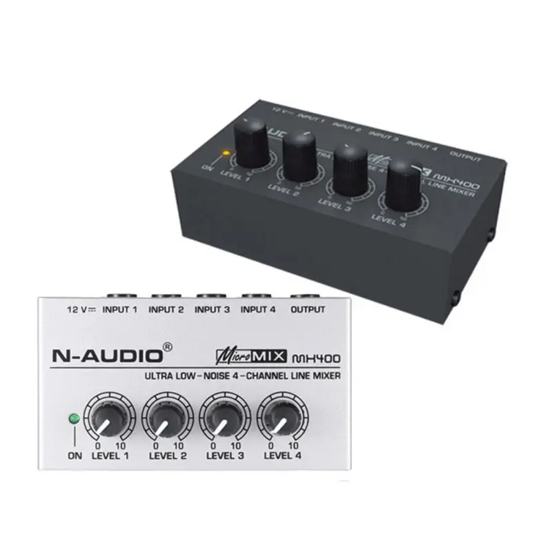 

For Family KTV 4 Channel Audio Mixer Low Noise Karaoke Stereo Mixer Useful Mini Micro Portable 4 Channel Audio Mixer