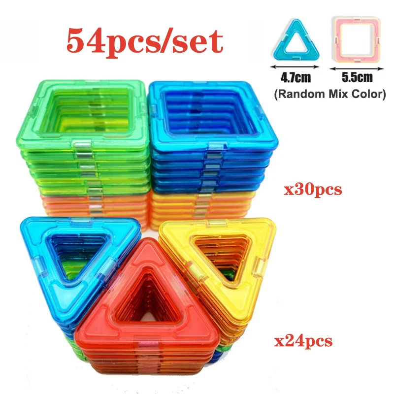54pcs/set Magnetic Designer Construction Set Model Building Blocks Creative Educational Toys for Children Gifts | Игрушки и хобби