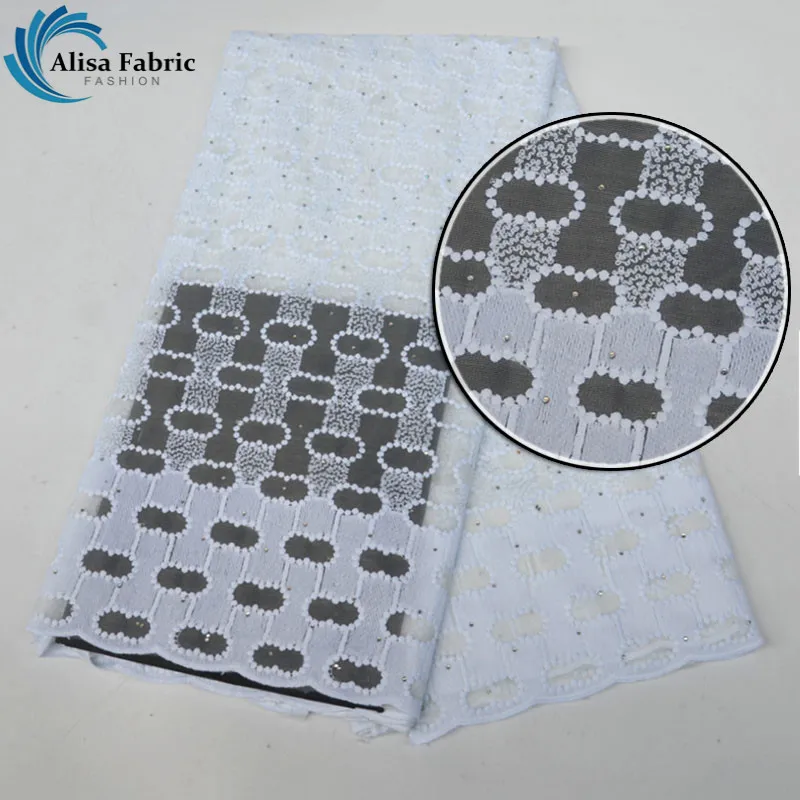

White colour African lace Fabric High Quality French Tulle lace Fashion Milk Fabric Nigerian Net Fabric with Stones For Clothes