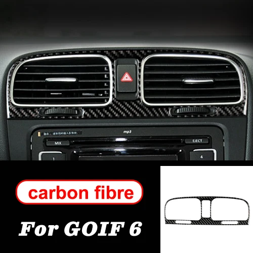 Air outlet panel Для volkswagen golf 6 gti R MK6 аксессуары LHD RHD автомобильный Стайлинг углеродное волокно рулевое колесо Шестерня двери панели внутренние наклейки - Название цвета: Air outlet panel