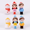 Mini Couple Snowman Statue Resin Craftwork Garden Miniature Micro Landscape Decoration Maison Christmas Couple Snowman Statue ► Photo 1/6