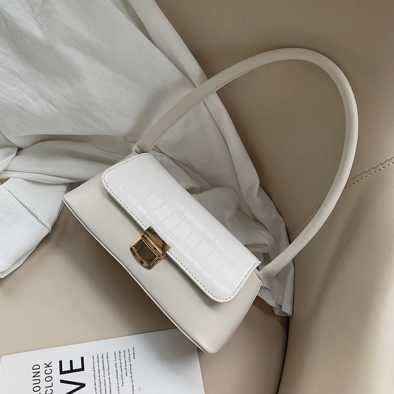 

Solid Color Stone Pattern PU Leather Shoulder Bags For Women 2019 Luxury Quality Small Travel Handbags Phone Purses Hand Bag