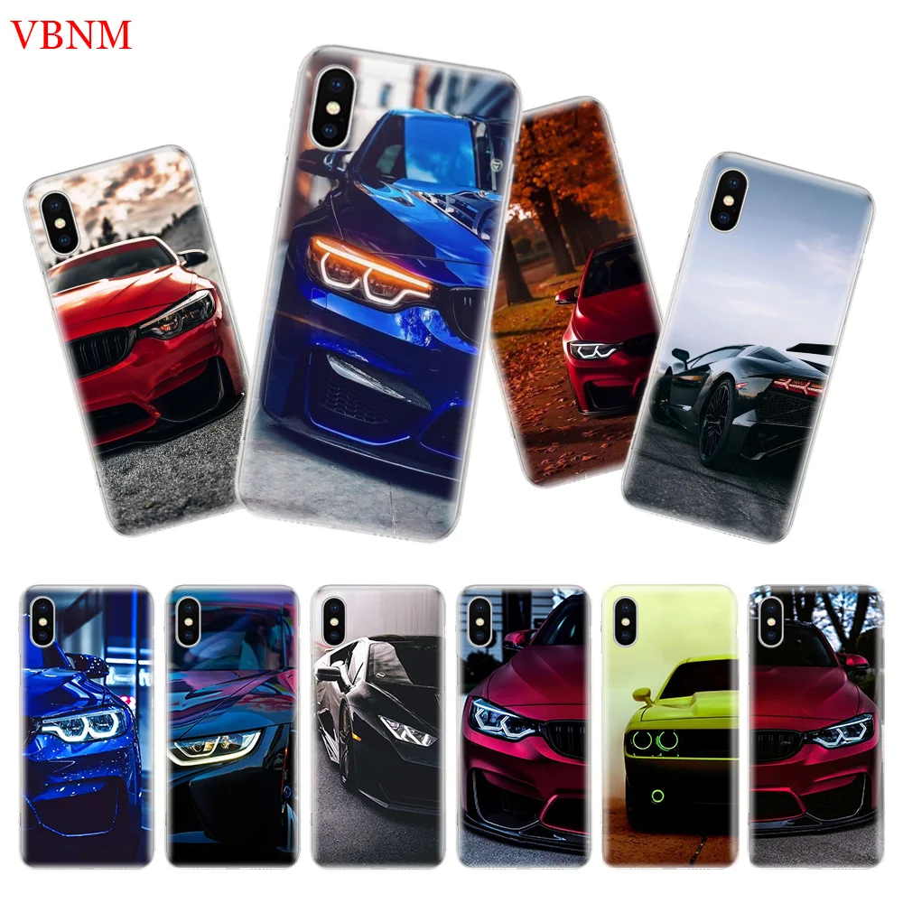 

Blue Red Car for Bmw Back Cover Phone Case For iPhone 7 8 6 6S Plus X 10 Ten XS MAX XR 5 5S SE Art Fashion Shell Coque