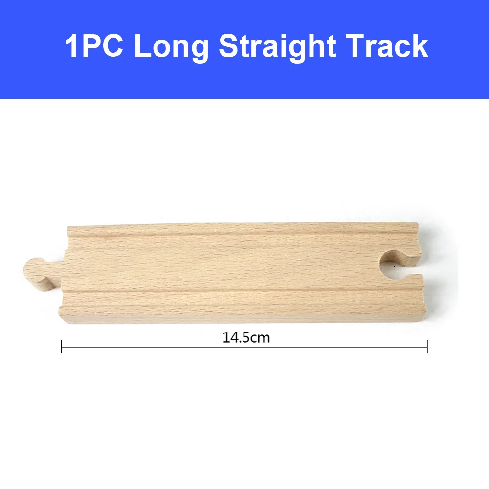 1pc long track DIY деревянное гоночное направляющее устройство аксессуары из Бука Деревянный Железнодорожный Набор треков мост Piers части совместимы с Томом всех брендов - Цвет: 1pc long track
