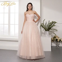 Berylove Pink Evening Dress Tulle Party Dress Formal Prom Dress Elegant celebrity dresses vestidos de noche Long robe de soiree