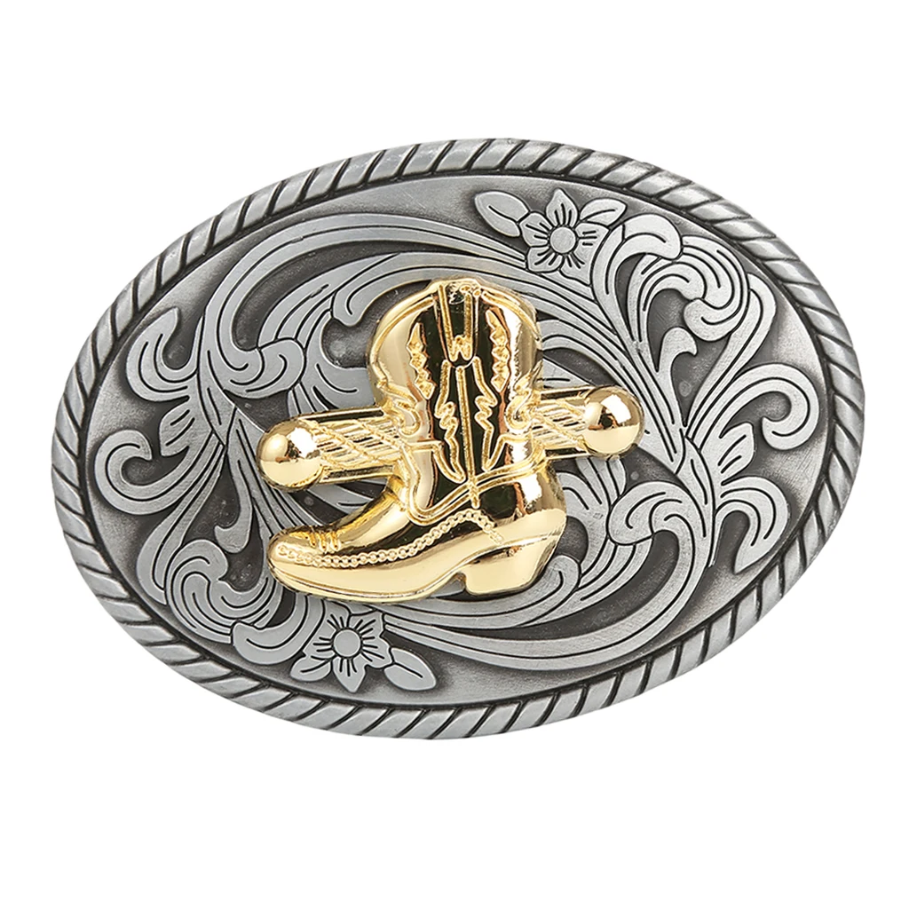 Belt Buckle Metal Men's Cool Embossed Skull Gold Animals Design Western Cowboy Horse Belt Buckle accessory