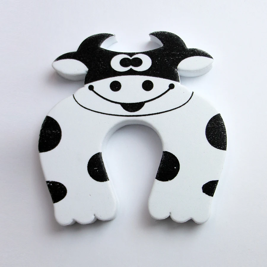Cow 3 шт./партия, мультфильм животных, помех, ребенок, дети, обеспечение безопасности, силиконовые ворота, двери, декоративный ограничитель открывания двери с магнитом - Цвет: Cow