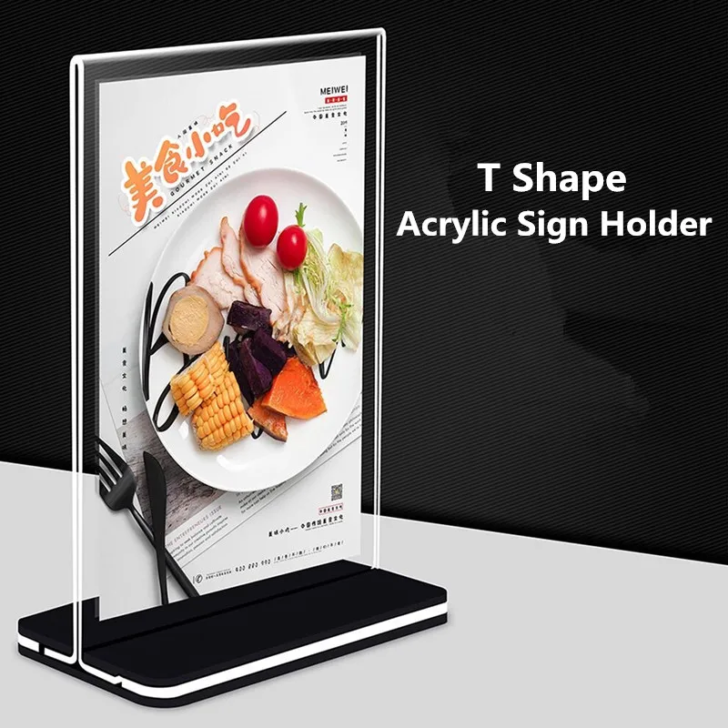 A6 Acrylic Clear Sign Card Holder Stand Acrylic Label Frame Desk Shelf Storage Card Business Paper Menu Holder Display 2 8x10cm acrylic label frame l sign holder shelf edge price talker shelf pricing cube merchandise name card display data strip