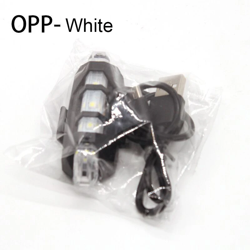 opp-white Велосипед свет, светодиодные задние фонари безопасность заднего хвоста Предупреждение Велоспорт Портативный светильник, USB Стиль Перезаряжаемые или Батарея Стиль - Цвет: opp-white